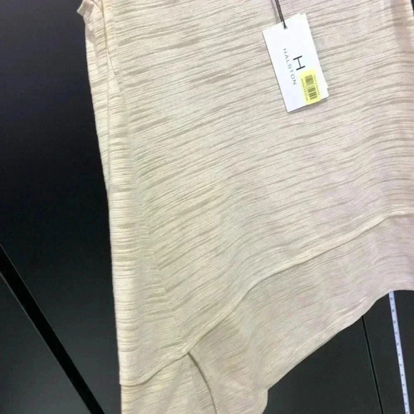 H By Halston Asymmetric sheer,loose fit,scoop neck Tank/Tunic, White Sands - Picture 3 of 7